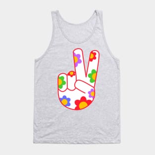 Floral Peace Sign Tank Top